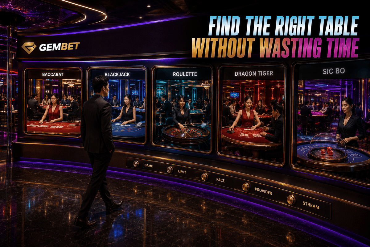 Casino Singapore live dealer table finder