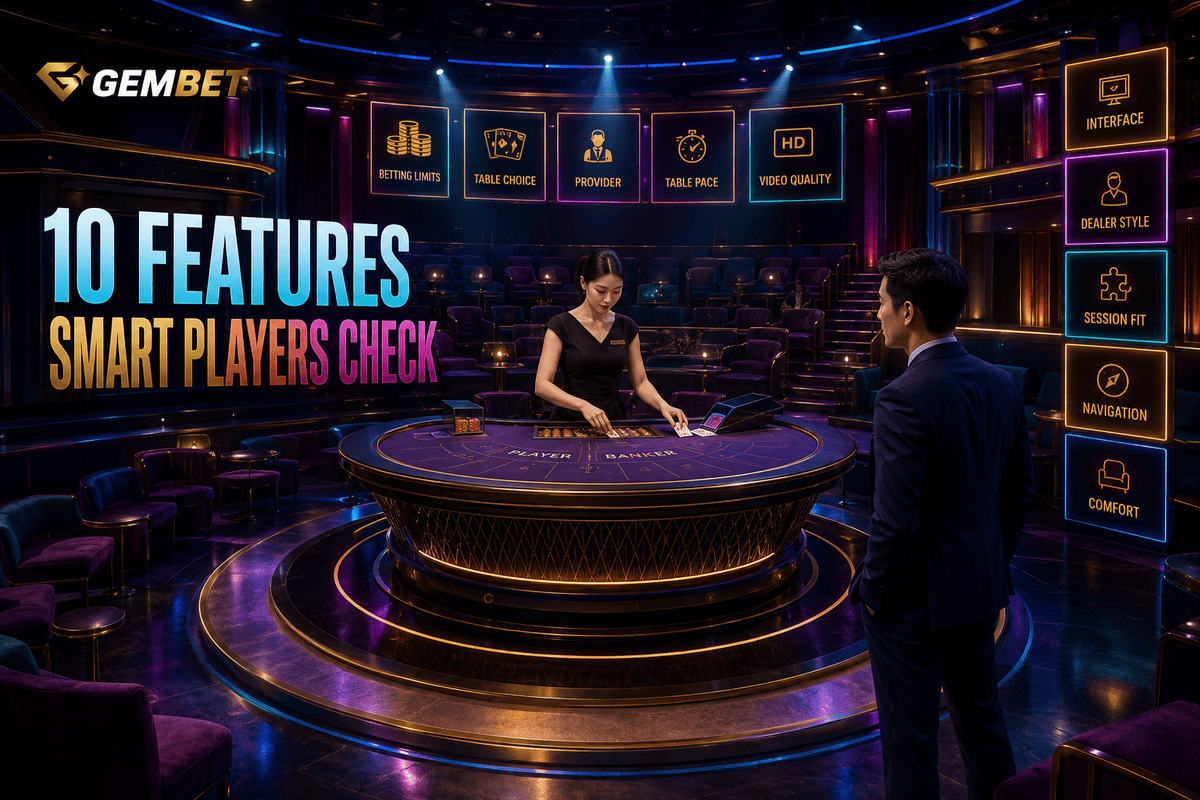 Gembet live casino table features